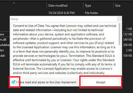 Accept the license agreement Software Gate